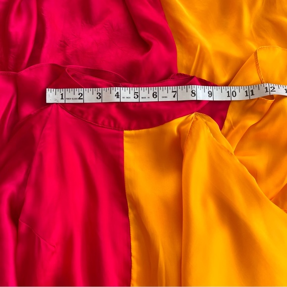 Anthropologie Pinnacle Shruti Sancheti Ruffled Dress Mock Neck Colorblock XL L - Picture 9 of 13